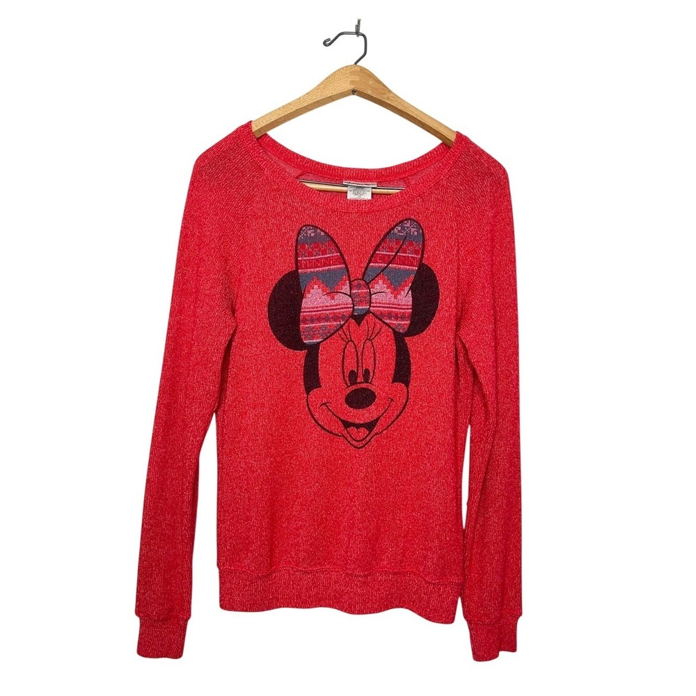 Minnie Mouse Disneyland Christmas Holiday Knit Long Sleeve Top Small S
